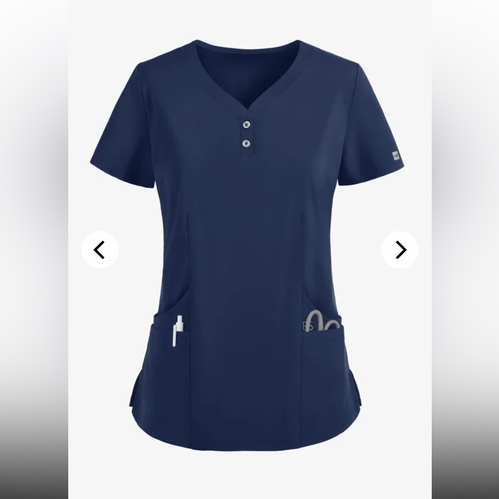 Navy Easy Stretch scrub set. Top XL. Pants XL PETITE.